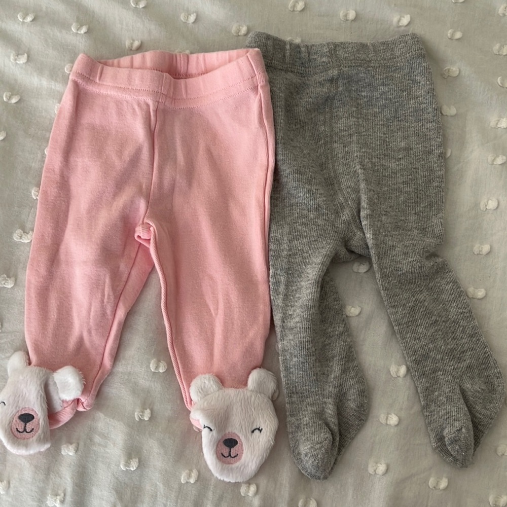 Baby Girl Footy Pants - 2 pairs